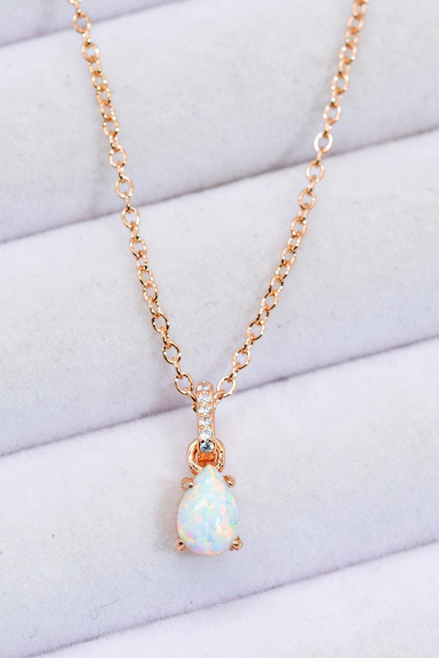 Opal Pendant 925 Sterling Silver Chain-Link Necklace - Trendha