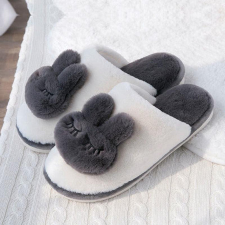 Cotton Slippers Female Winter Couple Home Confinement Shoes Cute Non-slip Plush Slippers - Trendha