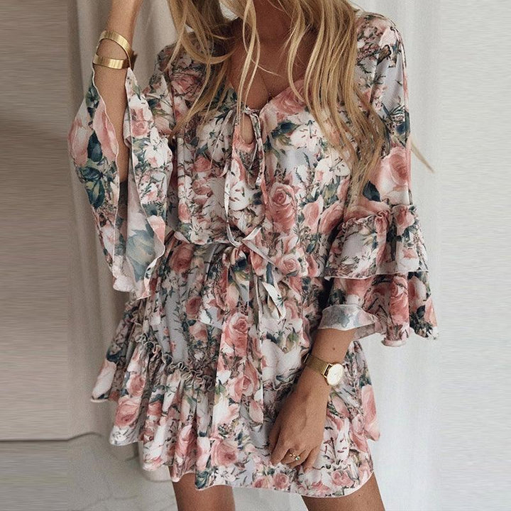 Women's long sleeve floral dress - Trendha