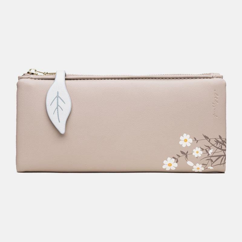 Women 13 Card Slots Bifold Flower Printed Long Wallet Clutches Bag - Trendha