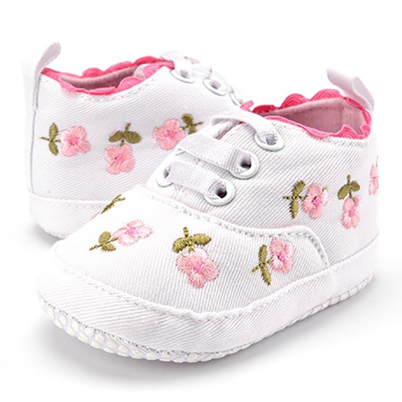 Girls' Cute Floral Cotton Sneakers - Trendha