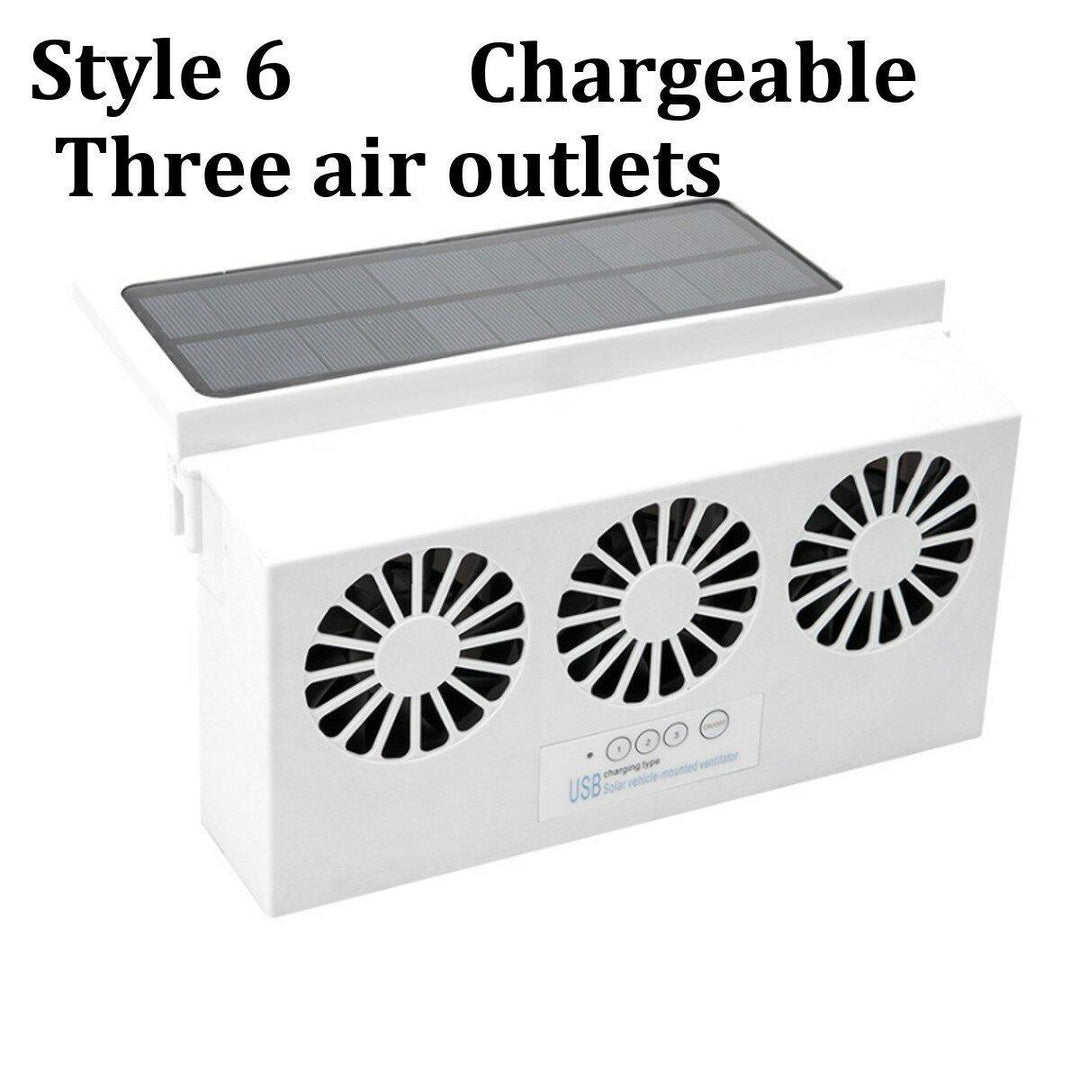 4500Rpm Solar Powered Car Auto Vehicle Window Air Vent Exhaust Cooling Box Fan Ventilation for Outdoor Travel - Trendha