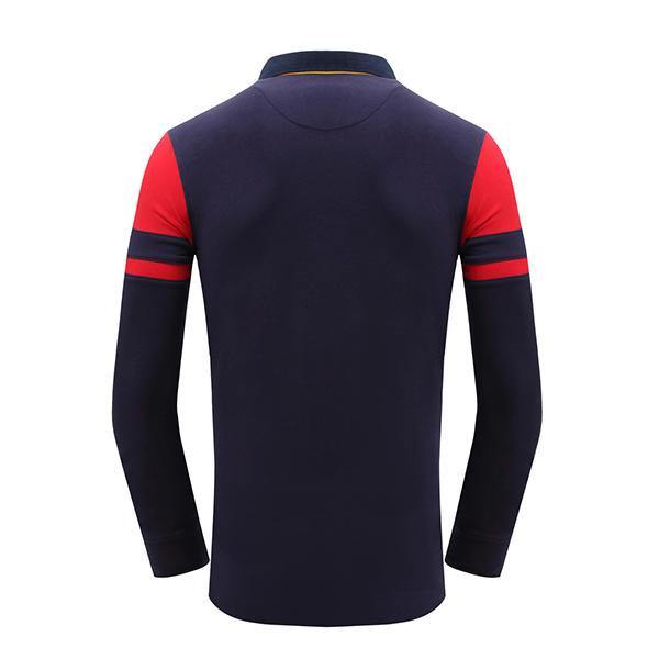 Stitching Color Casual Cotton Golf Shirt - Trendha