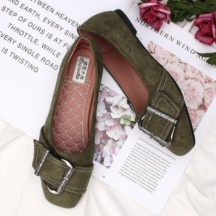 Women Metal Decor Solid Color Slip On Flats Loafers - Trendha