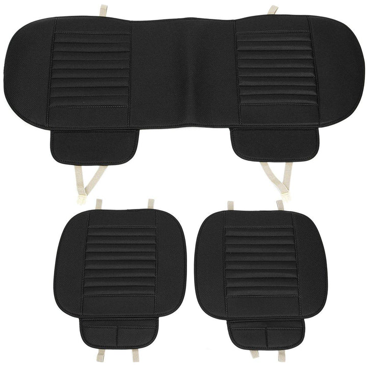3pcs Car Front Rear Seat Cover Breathable PU Leather Bamboo Charcoal Pad Mat Car Seat cushion - Trendha