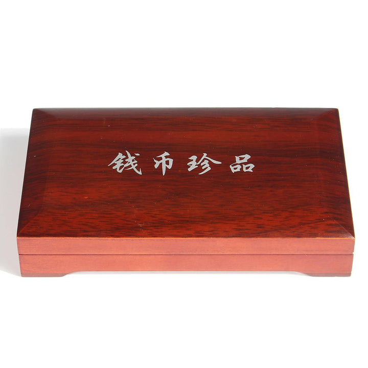Oak Slab Wood Collection Coin Storage Box Display Holder for 2Pcs 52mm Round Coin - Trendha