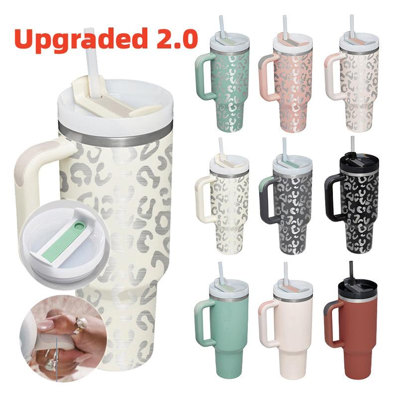 40oz Straw Coffee Insulation Cup With Handle Portable Car Stainless Steel Water Bottle LargeCapacity Travel BPA Free Thermal Mug - Trendha