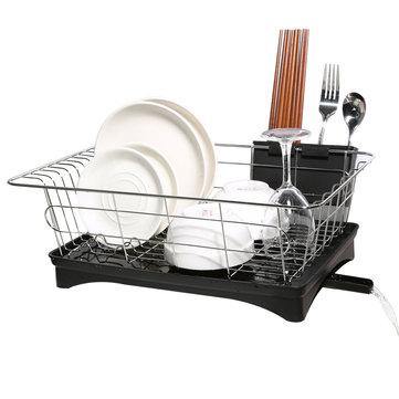 Kitchen Drain Shelf Dish Rack Plates Bowl Drying Organizer Holder Drainer Stainless Steel Kitchen Rack - Trendha