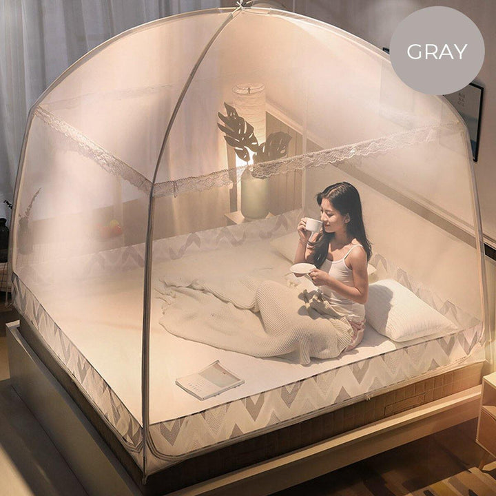 Bedroom Folding Mosquito Net Bed Free Standing Tent 3 Openings with Zippers - Trendha