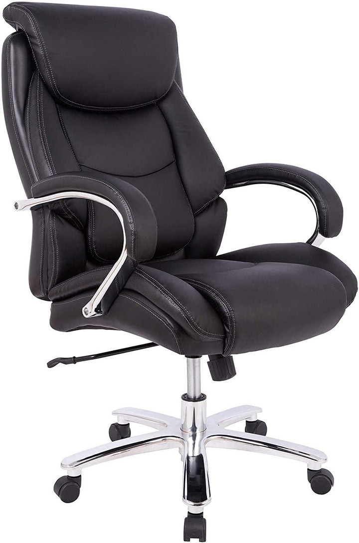 Office Chair Big and Tall Executive Computer Desk Chair Thick Padding for Comfort and Ergonomic Office Chair Design for Lumbar Support Swivel Leather Office Chairs with Armrest for Home Office - Trendha