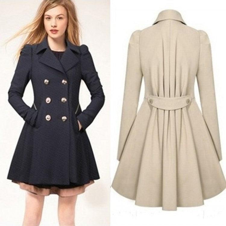 European and American slim medium length commuter coat