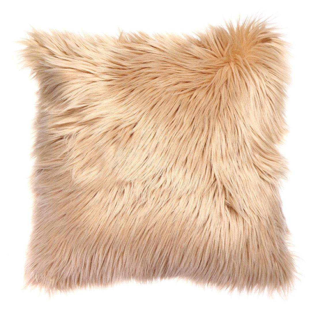 Throw Pillow Cover Cushion Case Faux Fur Fluffy Plush Soft Sofa Solid Home Decor - Trendha