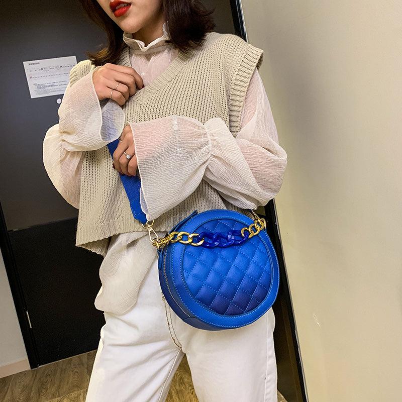 Large capacity single shoulder slung small round bag - Trendha