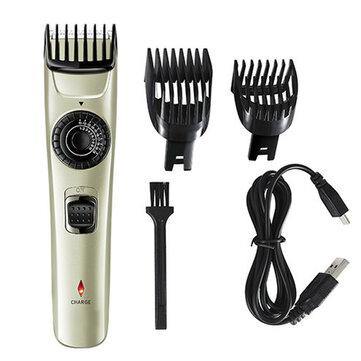 USB Rechargeable Electric Hair Clipper Trimmer Shaver Waterproof Adjustable Limit Comb - Trendha