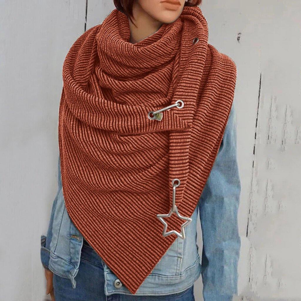 Women Cotton Plus Thick Keep Warm Winter Outdoor Casual Stripe Pattern Star Decoration Multi-purpose Scarf Shawl - Trendha
