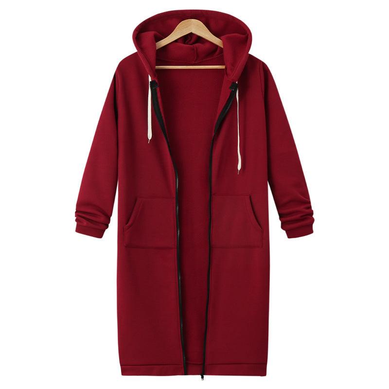 Hooded Long Sleeve Sweater Fleece Long Jacket - Stylish and Cozy Outerwear - Trendha