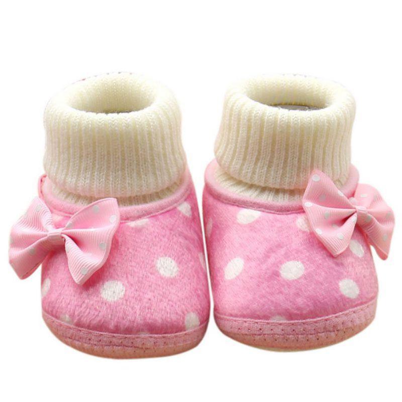 Baby Girl's Soft Anti-Slip Shoes with Bow - Trendha