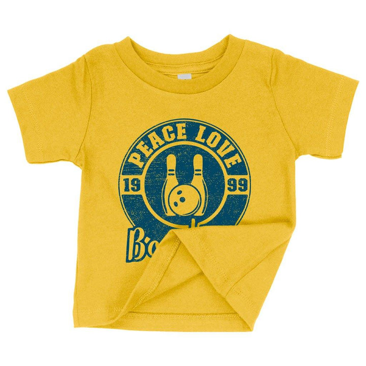 Baby Peace Love Bowling T-Shirt - Bowling T-Shirt Design - Bowling Themed T-Shirts - Trendha