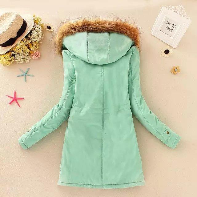 Thick Winter Jacket Women Large Size Long Section Hooded parka outerwear new fashion fur collar Slim padded cotton warm coat - Trendha
