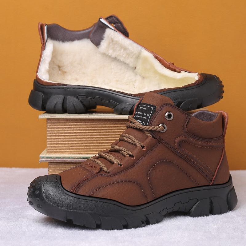 Men's Winter Plus Velvet Warmth And Thick Cotton Shoes - Trendha