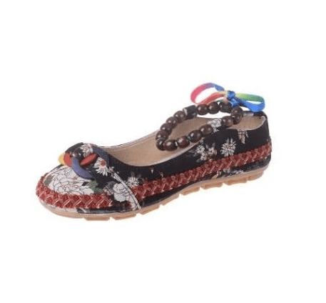 Beaded weaving lace old Beijing shoes - Trendha
