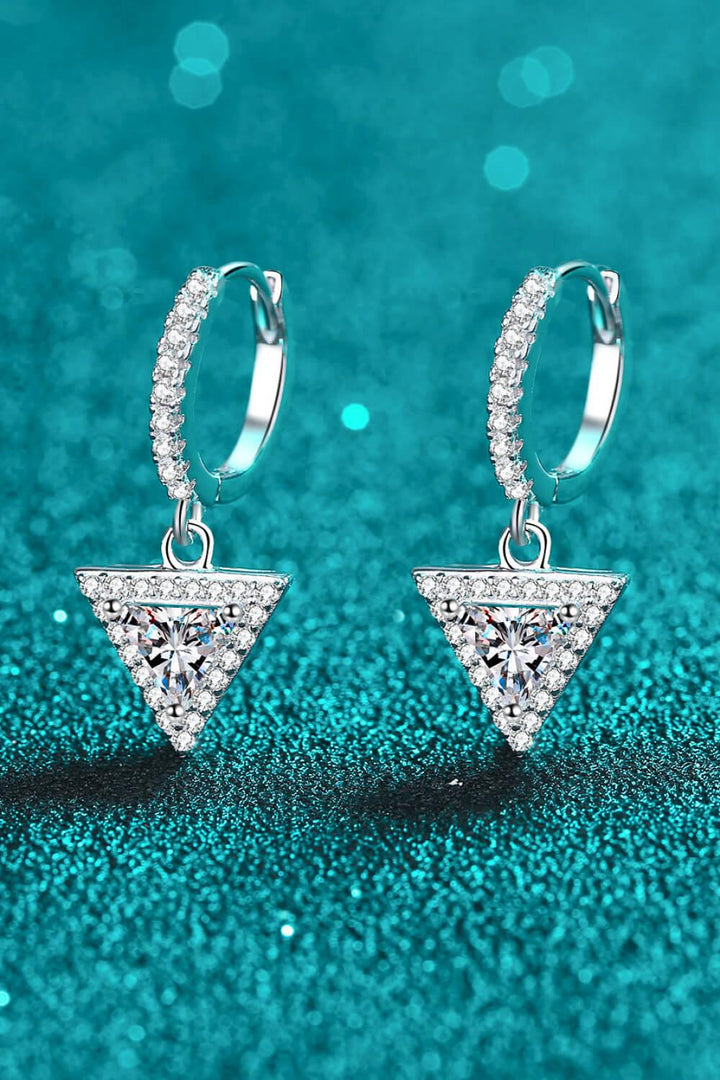 Moissanite Triangle Drop Earrings - Trendha