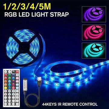 1M/2M/3M/4M/5M 5050 RGB LED Strip Light USB Power Color Changing Tape Cabinet Lamp+44Keys Remote Control - Trendha