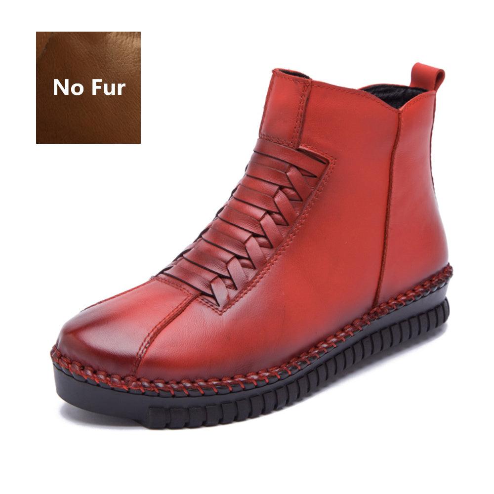 Leather shoes snow boots - Trendha