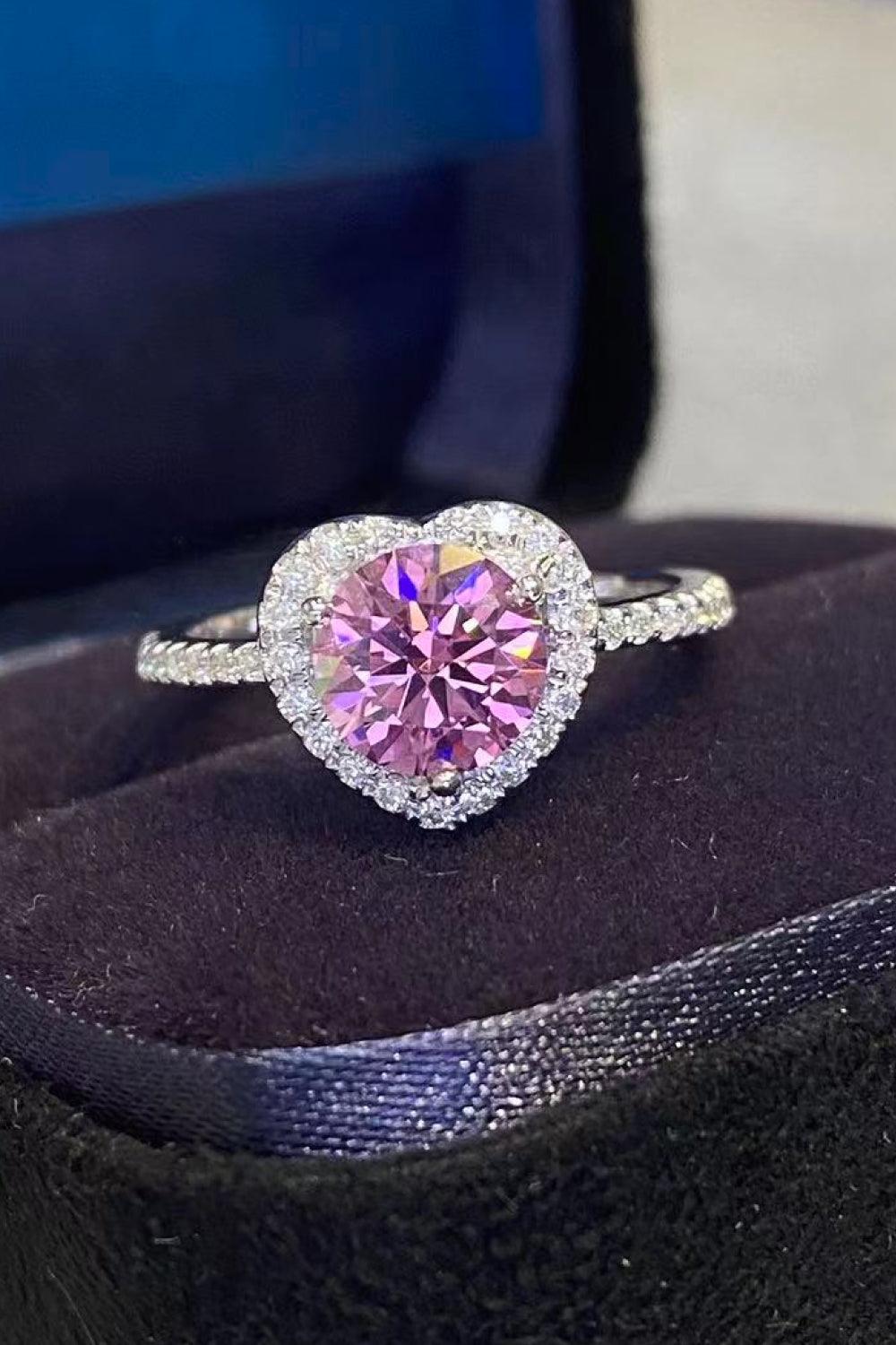 Lifelong Journey 1 Carat Moissanite Heart Ring - Trendha