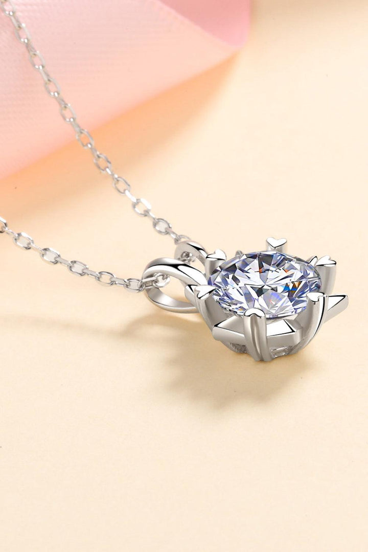 Learning To Love 925 Sterling Silver Moissanite Pendant Necklace - Trendha