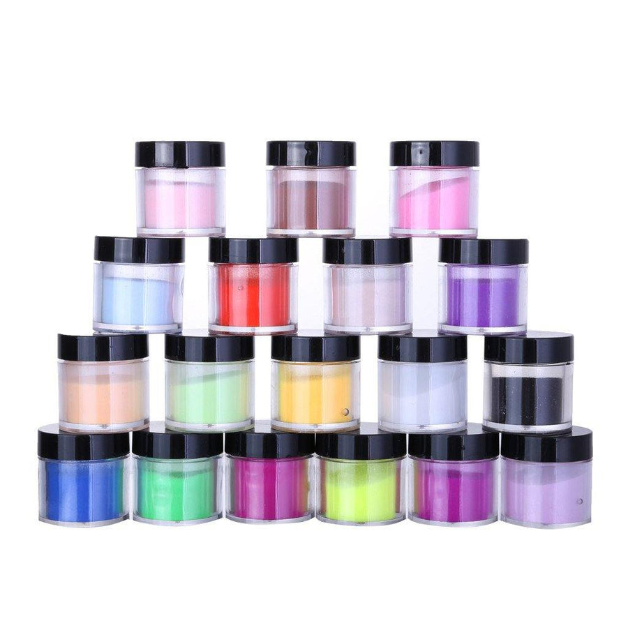 18 Colors Acrylic Nail Art Tips UV Gel Powder Dust Design Decoration 3D Manicure - Trendha