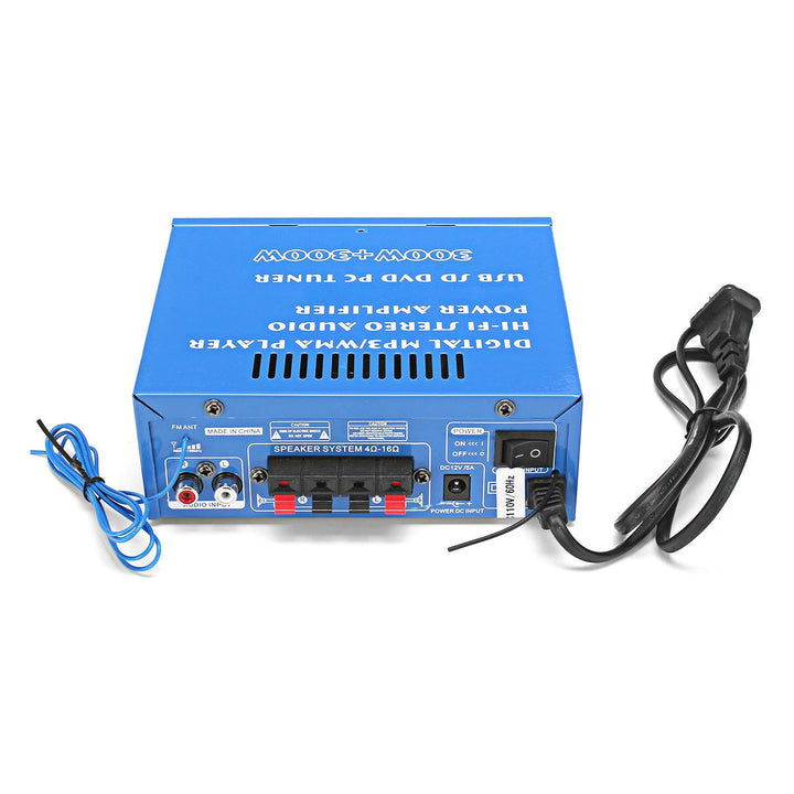 HIFI bluetooth Audio Power Amplifier AMP Supporyt FM Radio SD Card USB Microphone Input 300Wx2 12V 110V for Car Home - Trendha