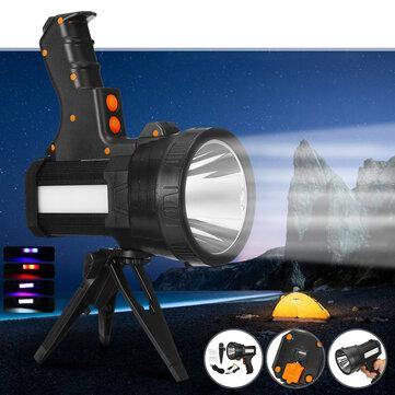 L2 6000LM 500m+ Strong LED Spotlight with Tripod 9600mAh USB Rechargeable Powerful Searchlight Portable Handle Flashlight For Camping Hunting Fishing - Trendha