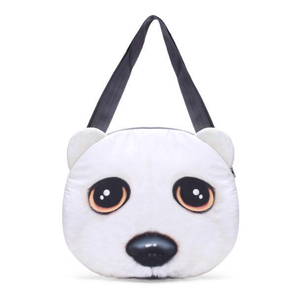 Women 3D Dog Cat Pussy Face Purse Cute Shopping Tote Shoulder Bag - Trendha