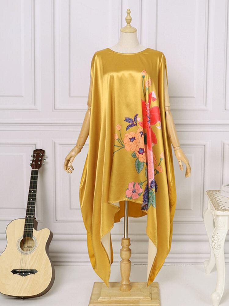 Oval Collar Printing Summer Holiday Casual Dress For Women - Trendha
