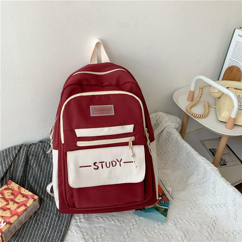 School Bag Female Junior High School Student Backpack Large Capacity Backpack - Trendha