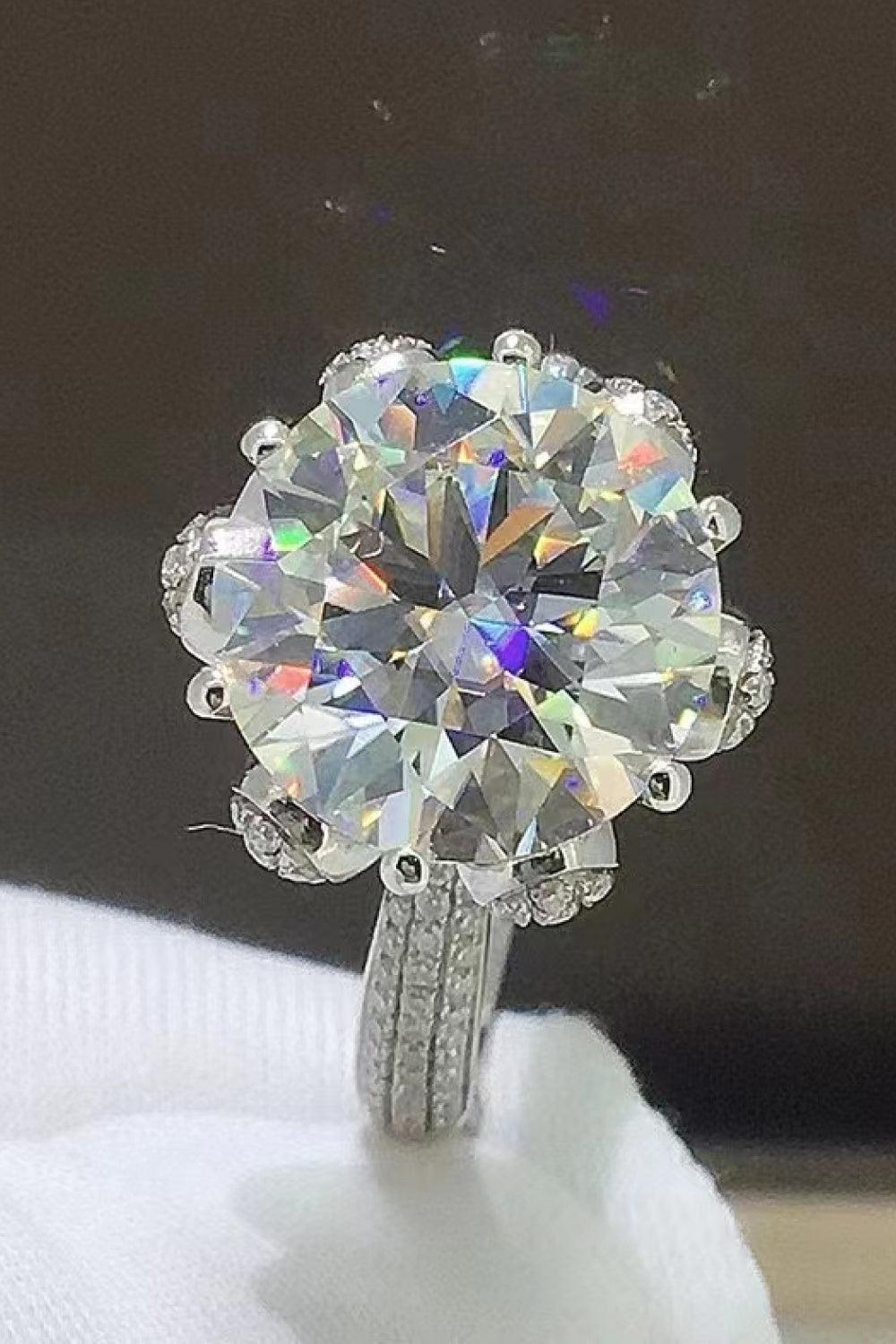 5 Carat Moissanite Side Stone Ring - Trendha