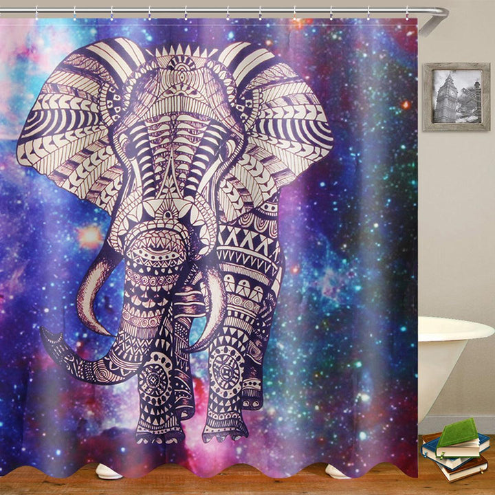 Elephant Bathroom Set Mouldproof Shower Curtain Non-Slip Rug Toilet Seat Cover Bath Mat Carpets Bathroom Decor - Trendha