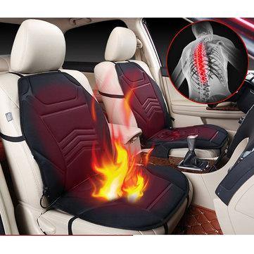 Universal Car Auto Heated Seat Cushion Cover Pad Warmer Winter Autumn Double-Seat Black 12V - Trendha