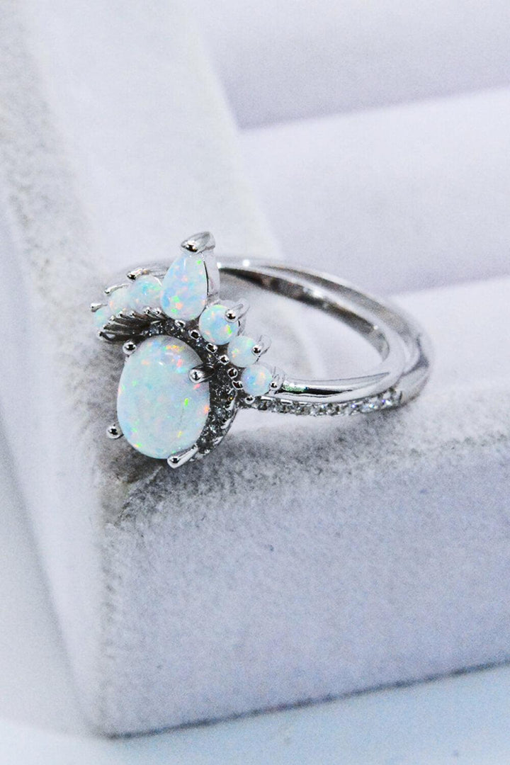 925 Sterling Silver Opal Ring - Trendha