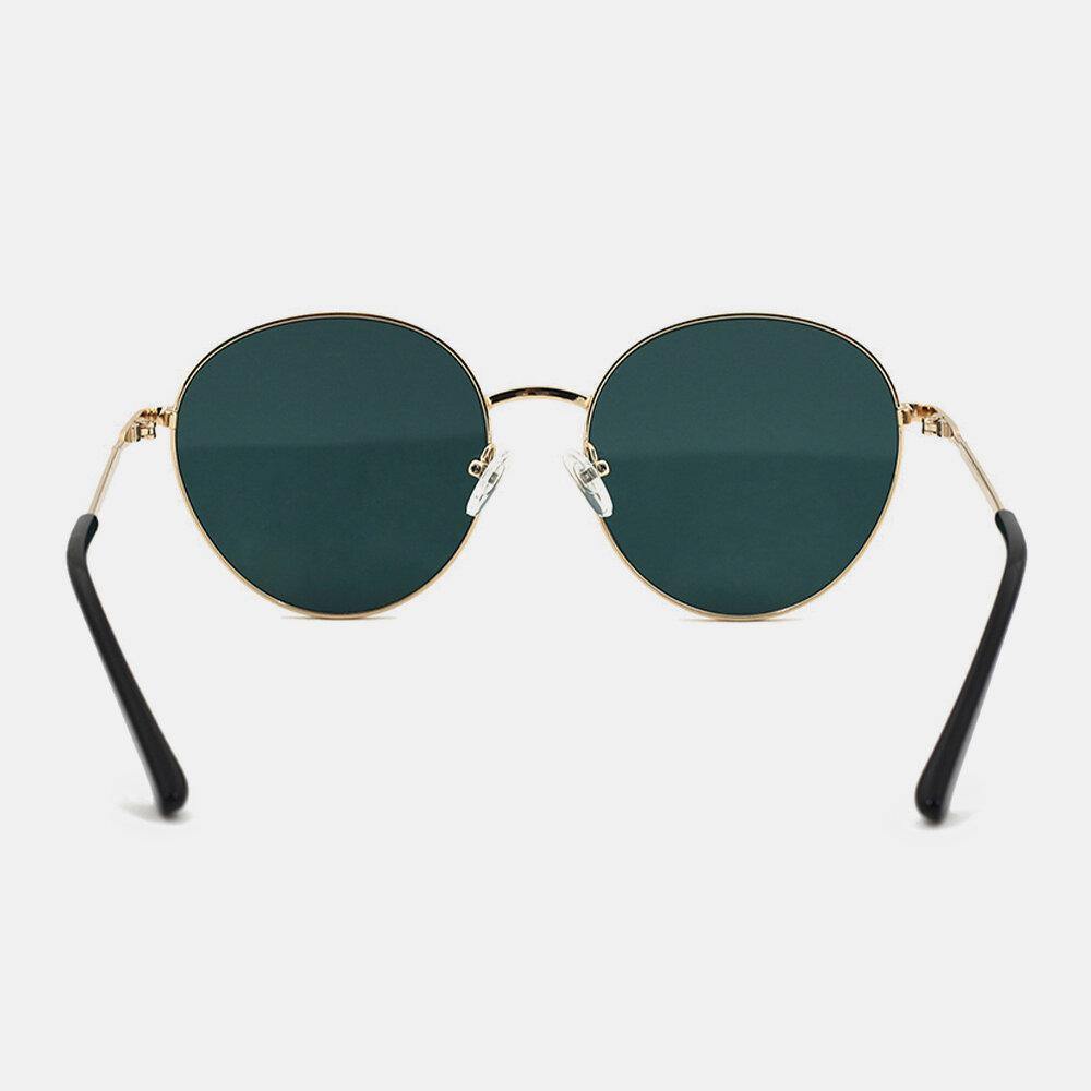 Unisex Oval Metal Full Frame Fashion UV Protection Sunglasses - Trendha
