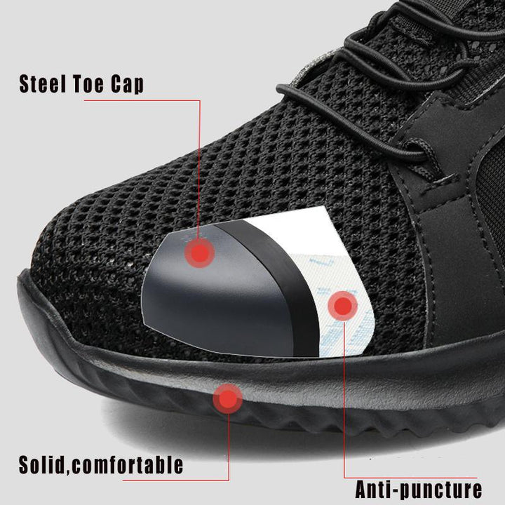 Steel Toe Lightweight Soft Sole Puncture Proof Safety Shoes - Trendha