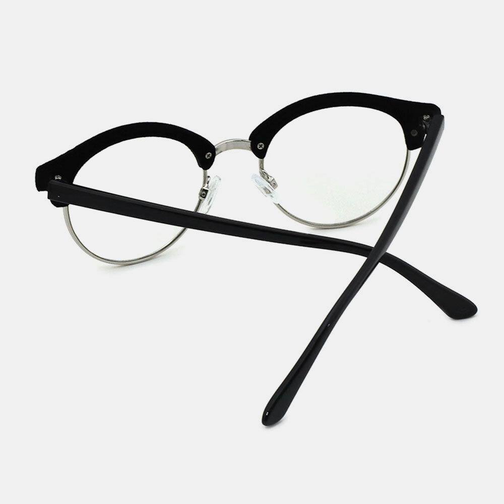 Women Half-frame Casual Brief Round Shape Sunglasses - Trendha