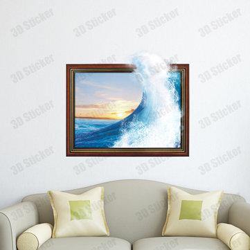 PAG STICKER 3D Wall Decals Ocean Wave Sea Wall Sticker Home Wall Decor Gift - Trendha