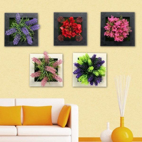 SquarE-mounted Vertical Wall Hanging Artificial Flower Home Office Decoration - Trendha