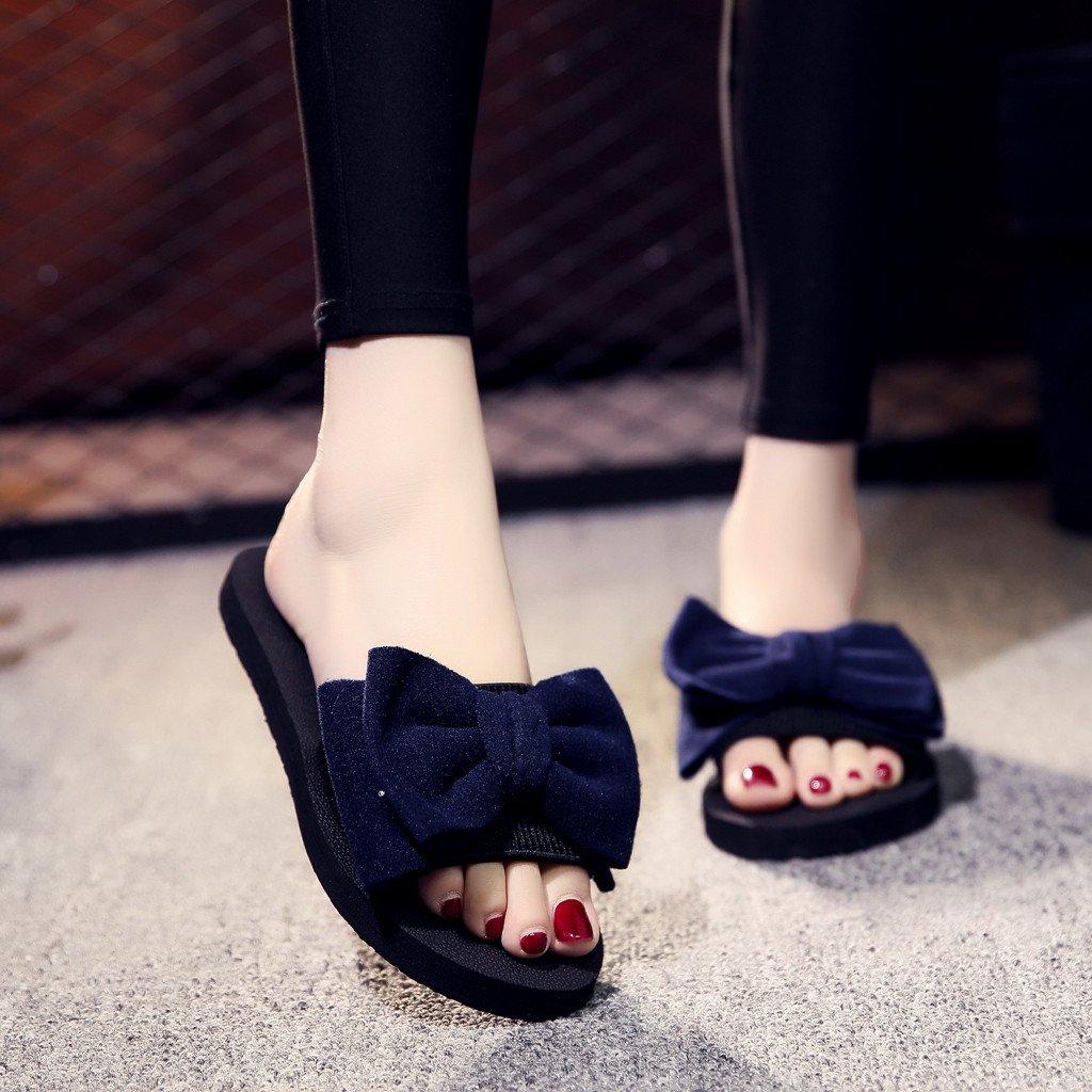 2021 Summer Slippers Women Shoes Bohemian Bow Slides Flat Shoes Woman Flat Slippers Casual Beach Shoes Red - Trendha