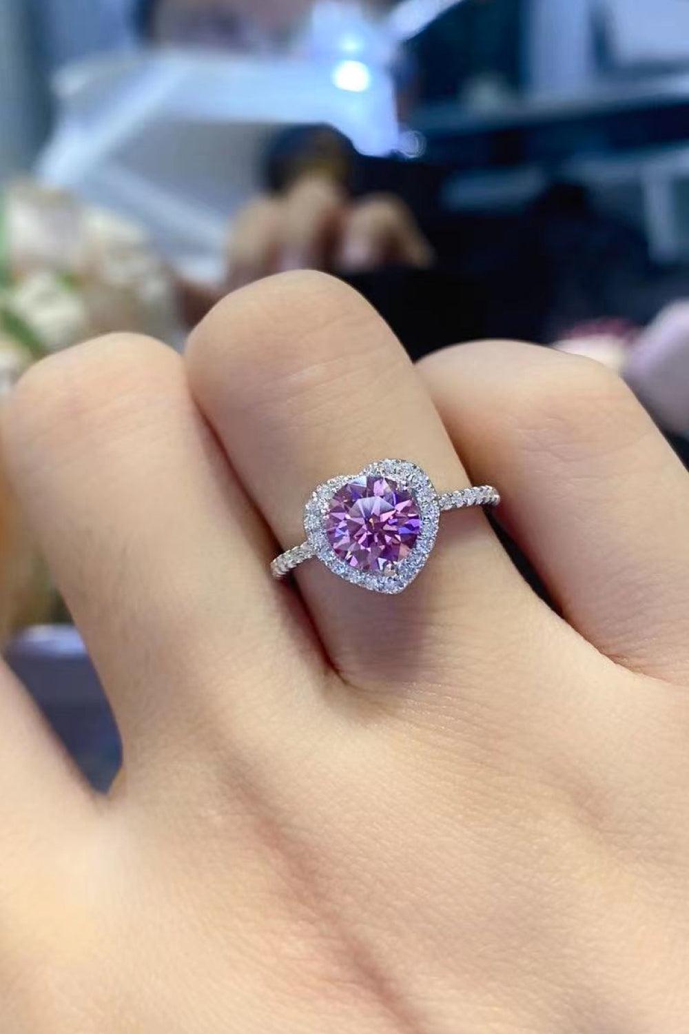 Lifelong Journey 1 Carat Moissanite Heart Ring - Trendha