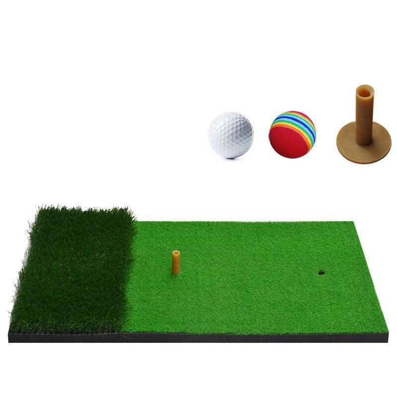 Golf Mat Simulated Lawn Home Residential Golf Backyard Practising Pad Indoor Swing Practice Mat With Golf Ball Rubber Training Tee Holder - Trendha