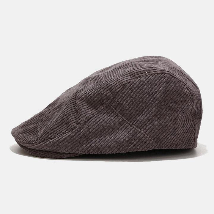 Unisex Corduroy Casual All-match Solid Color Forward Hat Beret Hat - Trendha