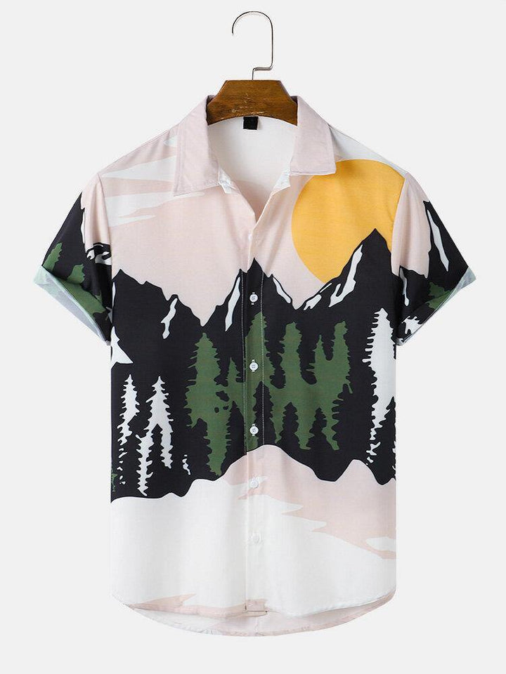 Mens Landscape Print Casual Shirts - Trendha